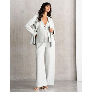 Seraphine Overbump Wide Leg Maternity Trousers – White Luxe, Size 10